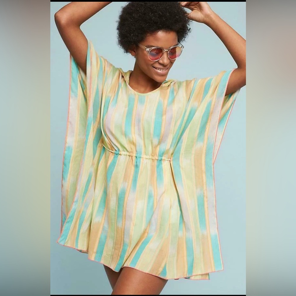 NWT Anthropologie Lilka Pastel Striped Sun Dress Coverup Tunic XS/Small